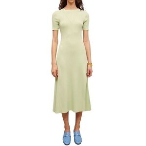 NWT Maje Sandro Rib-Knitted Scoopback Midi Dress